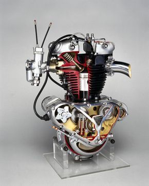001_triumph motorcycle engines _ Triumph 'Speed Twin' motorcycle engine, 1950. Triumph Bobber,...jpg