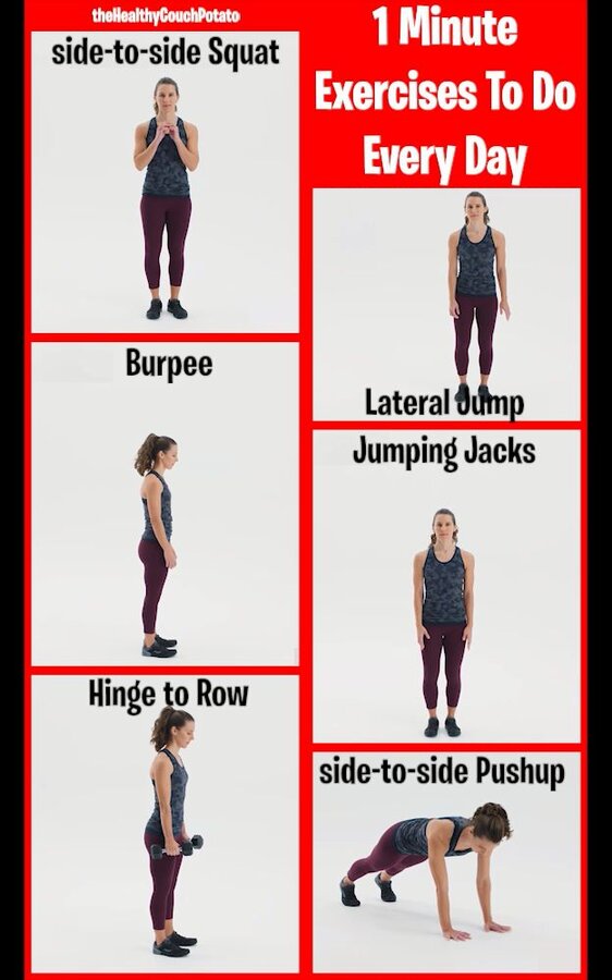 1 Minute Exercises For Daily Weight Loss 2020. Full body easy to do workouts to lose weight at...jpg
