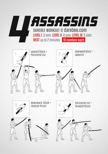 4 Assassins Workout Dövüş Sanatları Eğitimi, Gym Antrenmanları, Karate, Egzersiz Rutinleri, Sp.jpg