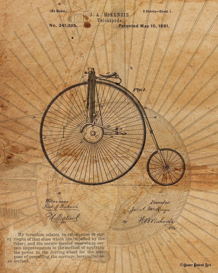 Title_ Vintage Patent Drawing Art of Velocipede Size_ 8'' x 10'' (available in larger sizes) M...jpg