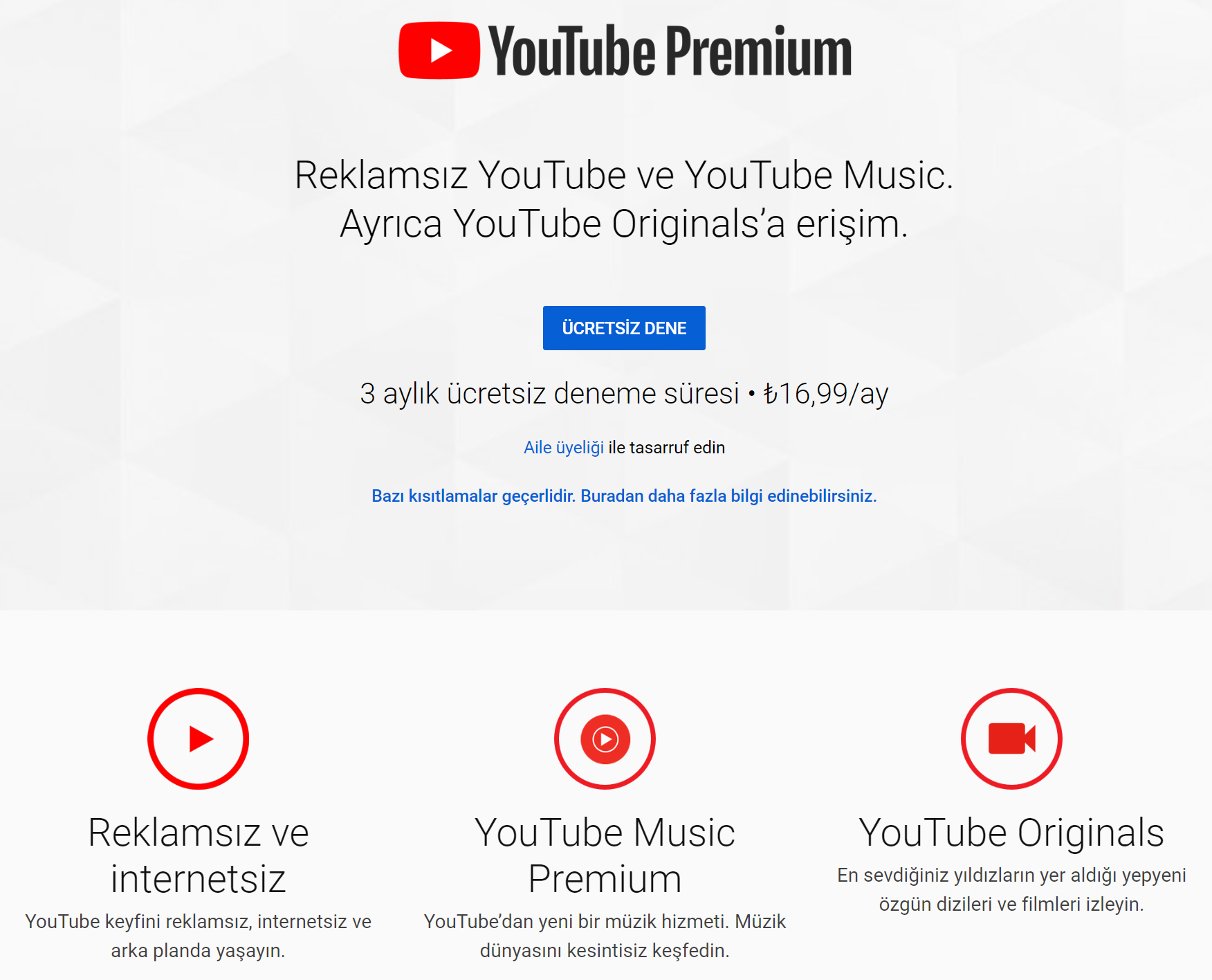 YouTube Premium fiyatı