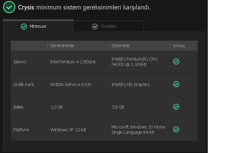 Smart Game Booster Crysis Minimum Sistem Gereksinim.png