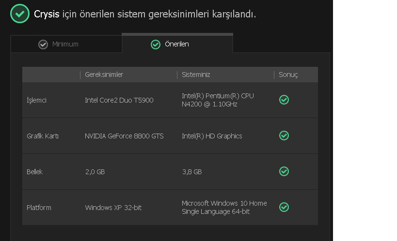 Smart Game Booster Crysis Önerilen Sistem Gereksinim.png