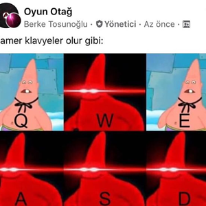 Patrick ama klavye olanından