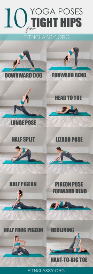 10 yoga poses for tight hips and hamstrings. Great stretching for splits, excellent for runner...jpg