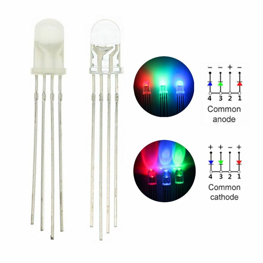 100 unids lote 4pin 5mm RGB LED diodo emisor indicador Arduino rojo verde azul Multicolor ánod...jpg