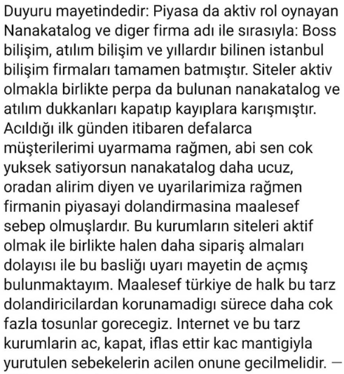 nanokatalog ve istanbul bilisim iflas etti aman dikkat shiftdelete net forum turkiye nin en iyi teknoloji forumu