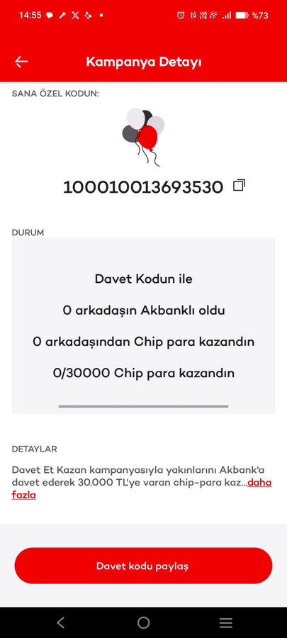 Thread 'Akbank davet kodum ile müşteri olana 250 TL ödüyorum.'
