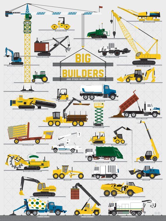 18 x 24 Contraptions for construction, clean-up and more come together on this chart brimming ...jpg