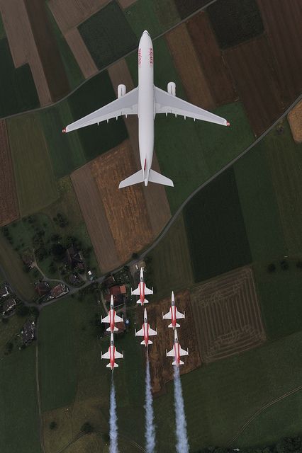 _ Airbus A330-300 and Patrouille Suisse by SwissintlAirlines #ecogentleman #automotive #transp...jpg