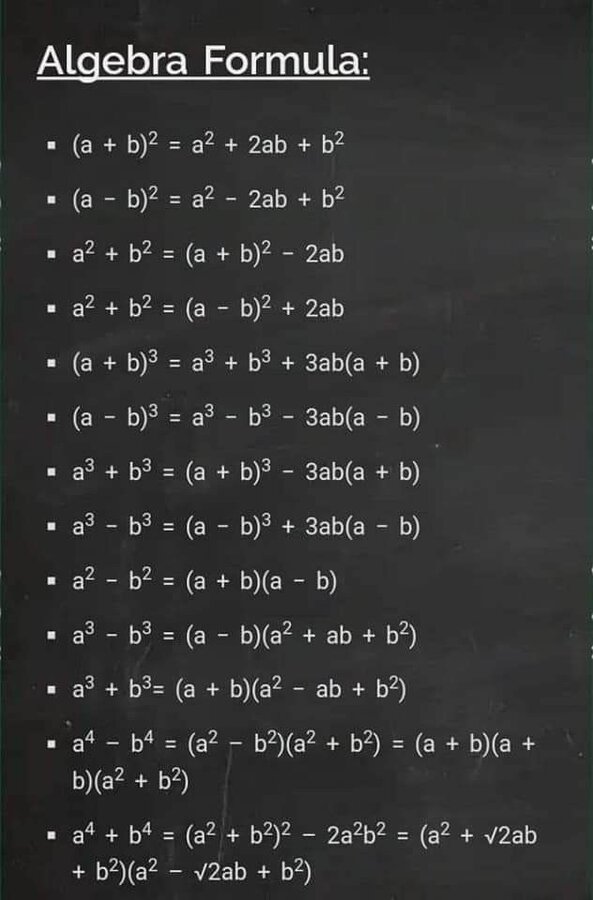 a blackboard with some writing on it that says,'algebra formula '.jpg