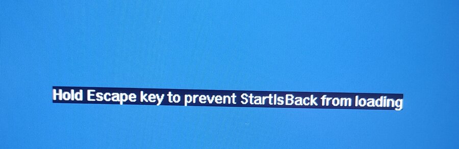 Hold escape key to prevent startisback from loading что делать windows 10