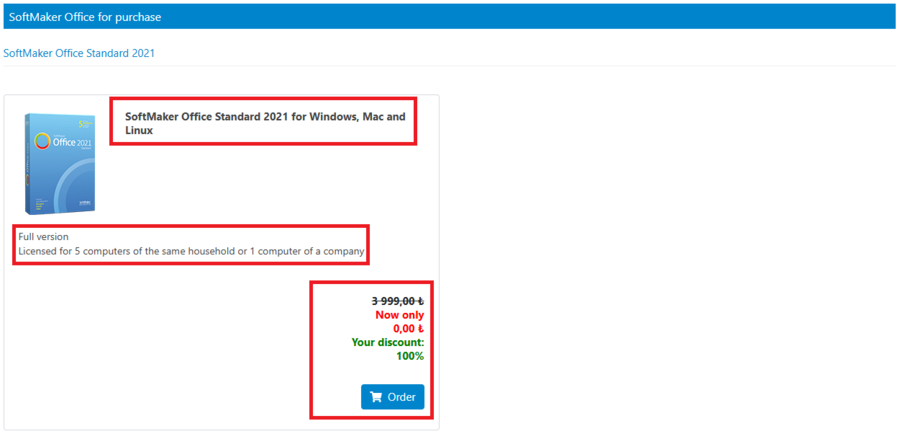 SoftMaker Office Standard 2021 Windows/Mac/Linux Full Version