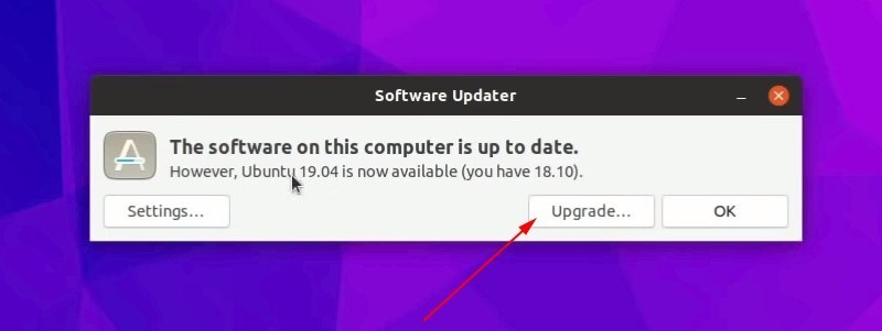 Ubuntu'yu 18.10'dan 19.04'e Yükseltme