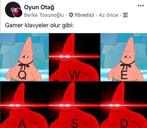 Patrick ama klavye olanından