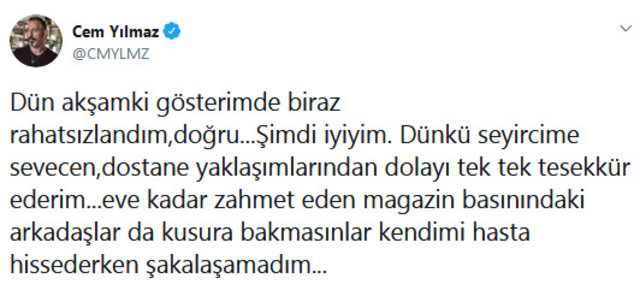 Hakan Hatipoğlu: Cem Yılmaz sahnede fenalaştı - Magazin haberleri