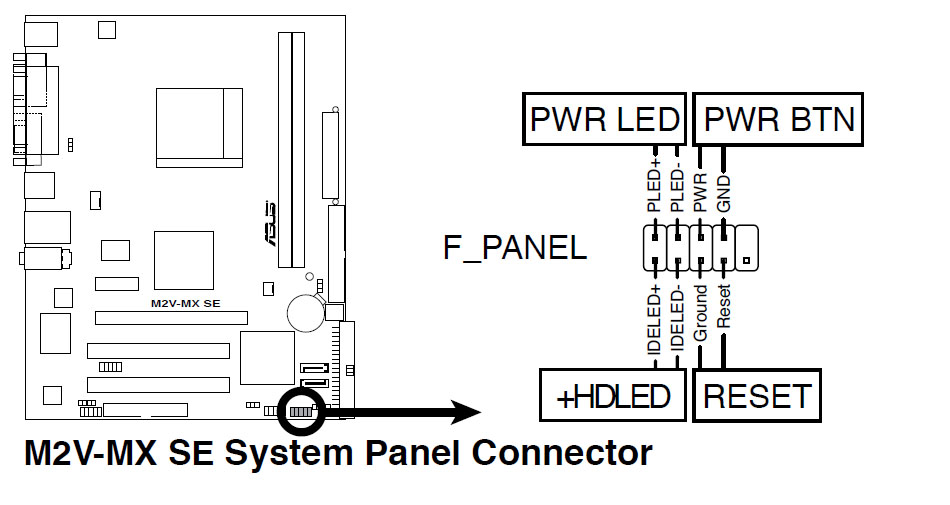 Asus m2n mx se схема подключения