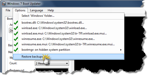 Windows boot updater. Windows 7 Boot Updater. Boot Updater.
