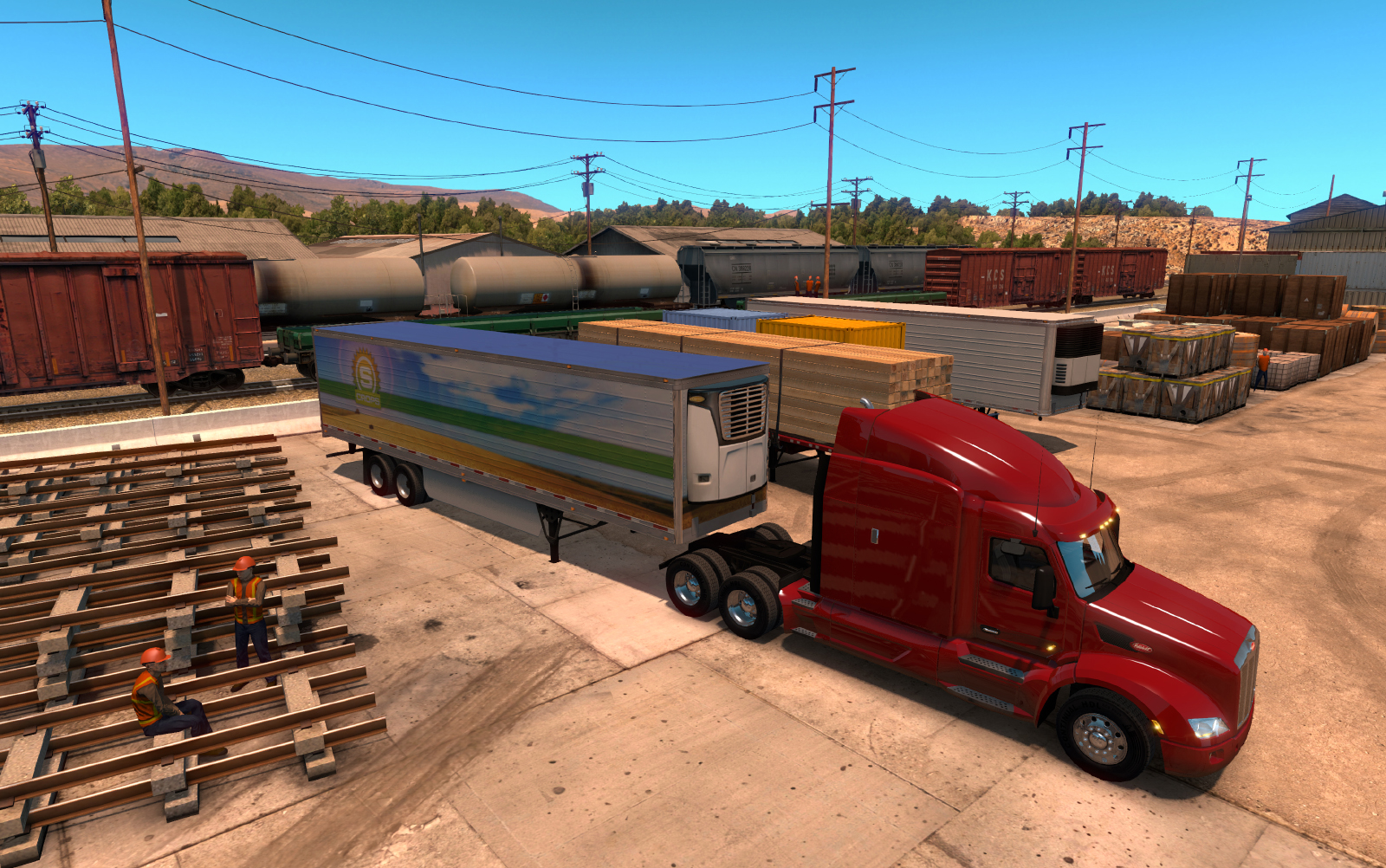 Машины truck simulator игра. Американ трак симулятор. American Truck Simulator прицепы. Американ симулятор 2. American Truck Simulator негабарит.