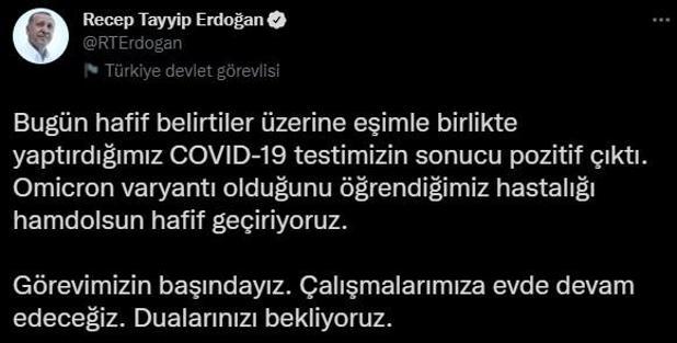 Son dakika... Cumhurbaşkanı Erdoğan ve eşi Emine Erdoğan koronavirüse yakalandı