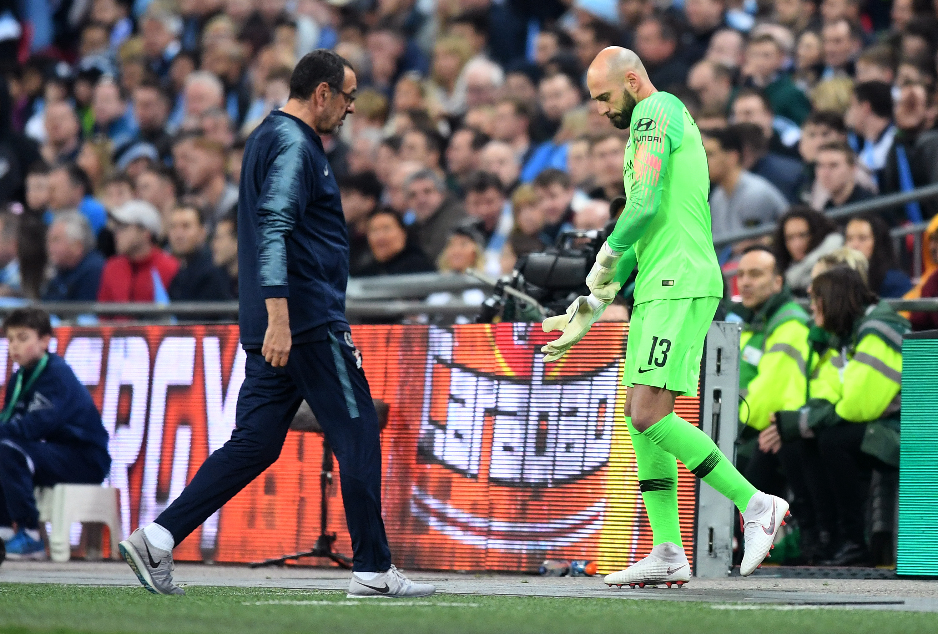 Maurizio Sarri Willy Caballero Chelsea Manchester City 02/24/19