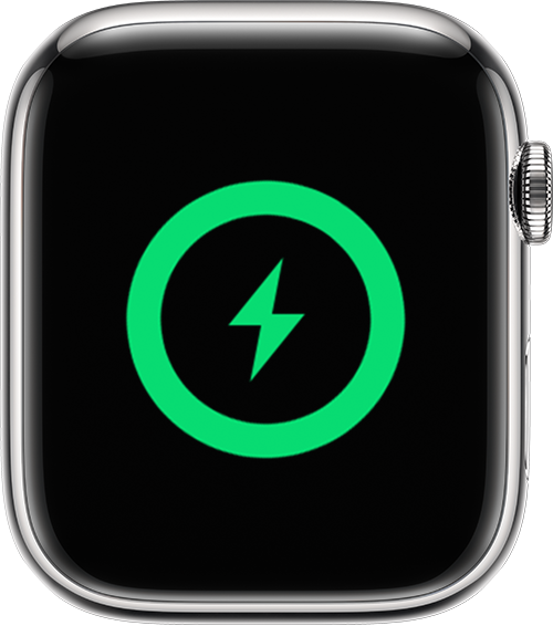 Şarj oluyor ekranını gösteren Apple Watch