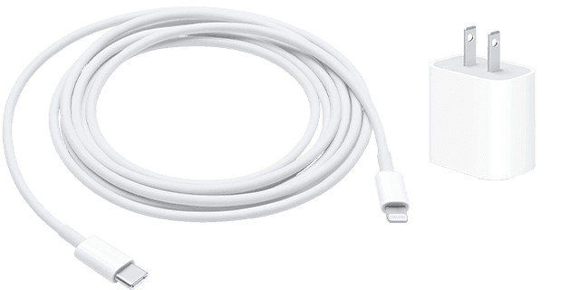 Lightning - USB kablosu ve USB-C duvar adaptörü