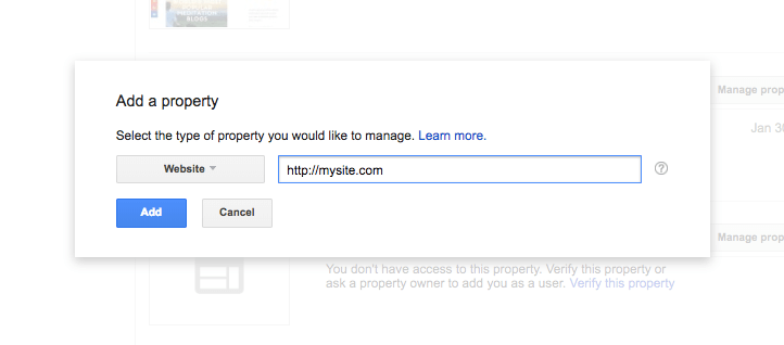 Google search konsolu property ekleme