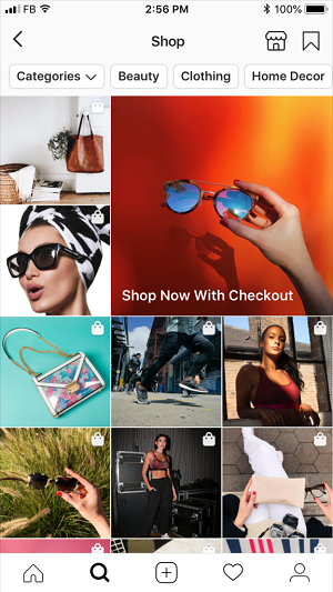 Instagram Shop on Explore