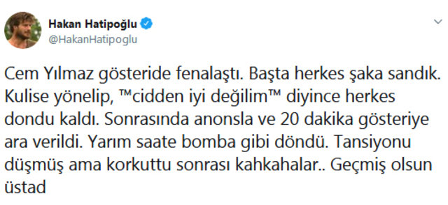 Hakan Hatipoğlu: Cem Yılmaz sahnede fenalaştı - Magazin haberleri